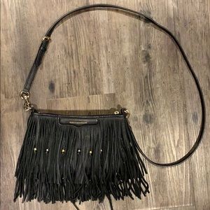 REBECCA MINKOFF BLACK/SILVER/GOLD FRINGE CROSSBODY
